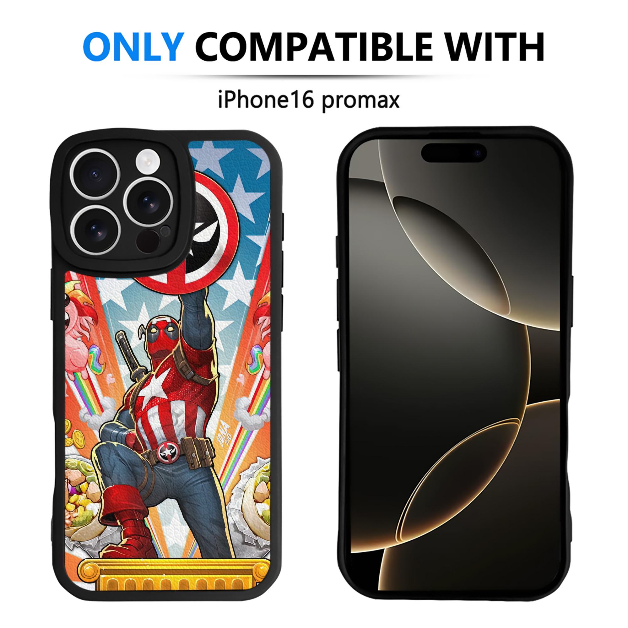 （画像用） Deadpool デッドプール 【iPhone 16シリーズ対応】シリコンスマホケース（レザー調） 材質：シリコン
